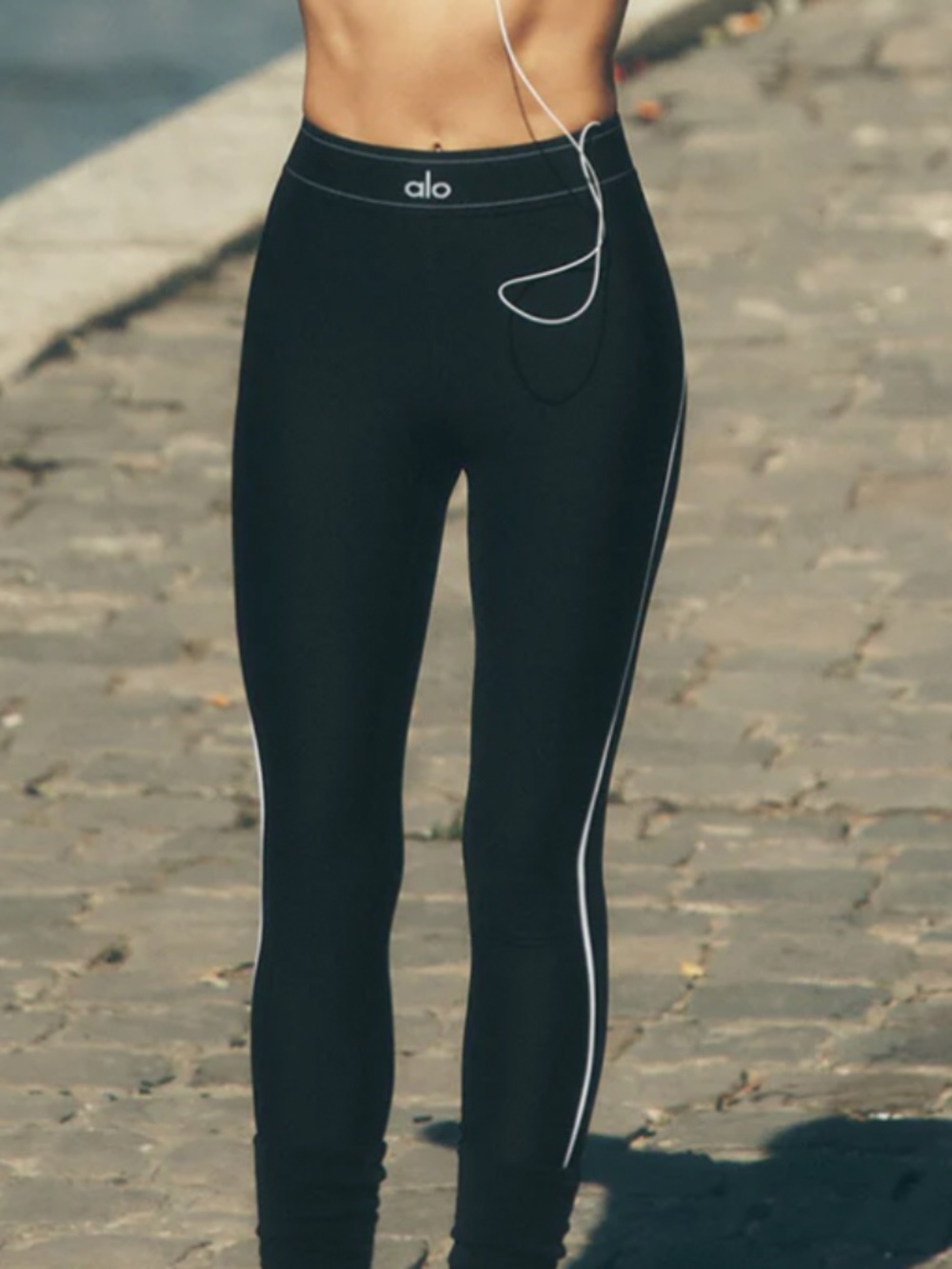 Airlift High-Waist Suit Up Legging XXS Black, White Piping